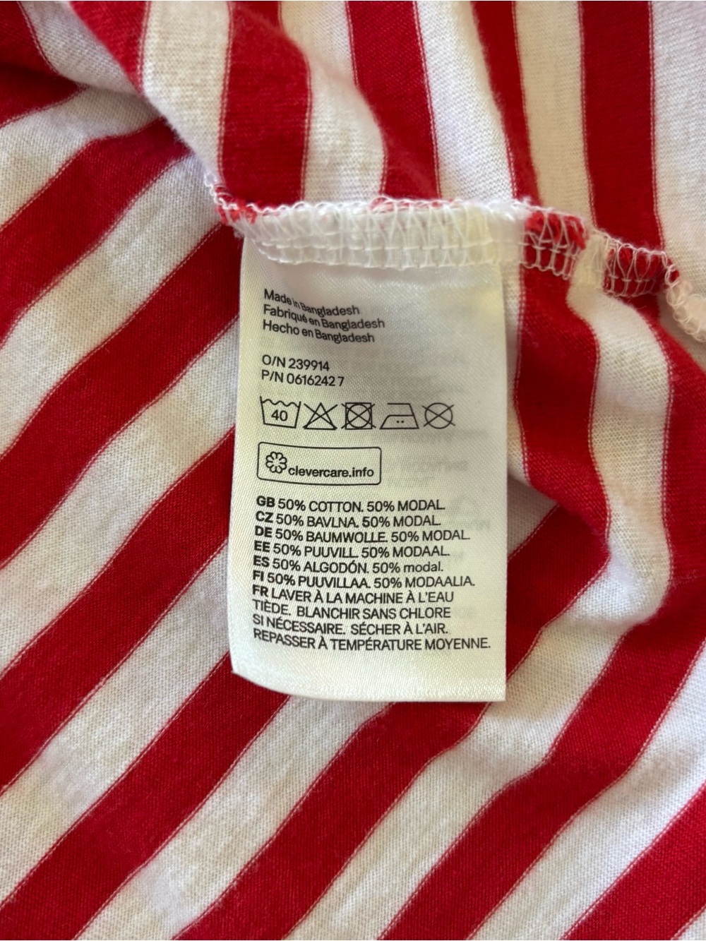 H&M Red White Stripe Saturday Parisian Chic French Girl Nautical Long Sleeve Tee - Picture 11 of 12